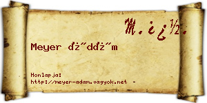 Meyer Ádám névjegykártya