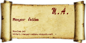 Meyer Ádám névjegykártya